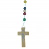 Set of 12 multicoloured mission beads on rope