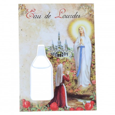 Lot de 20 Images religieuses, Apparition de Lourdes, prières et fioles eau de Lourdes 10 ml