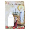 Set di 20 immagini religiose, apparizione di Lourdes, preghiere e fiale di acqua di Lourdes 10 ml