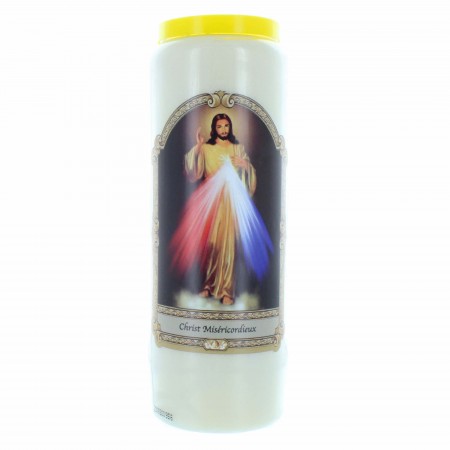 Set of 12 Novena Candles Christ the Merciful 17,5cm