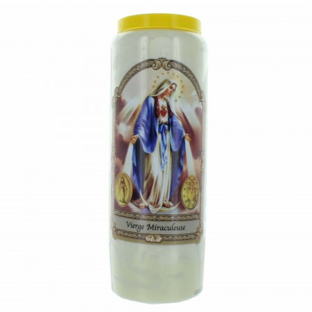 Set of 3 Novena Candles of the Miraculous Virgin 17,5cm