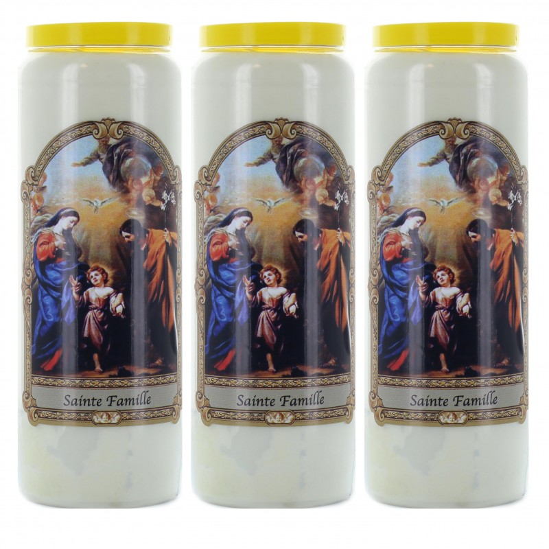 Set di 3 candele da novena Sacra Famiglia