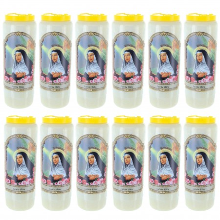 Set of 12 Novena candles Saint Rita 17,5 cm