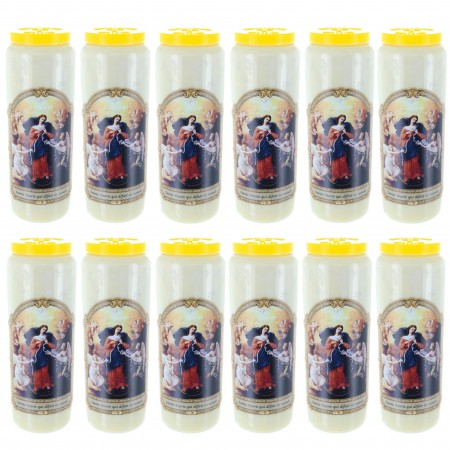 Set of 12 Novena candles of Mary who unties the knots 17,5 cm