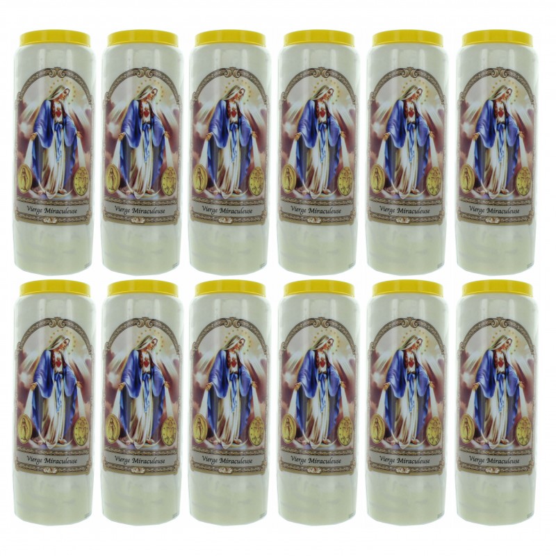 Set of 12 Novena Candles of Our Lady of Grace 17,5cm