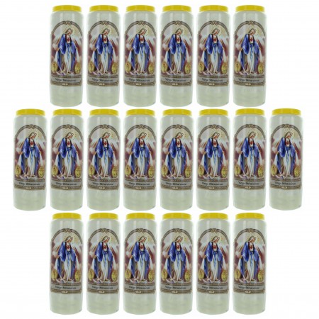 Set di 20 candele Novena della Vergine Miracolosa 17,5 cm