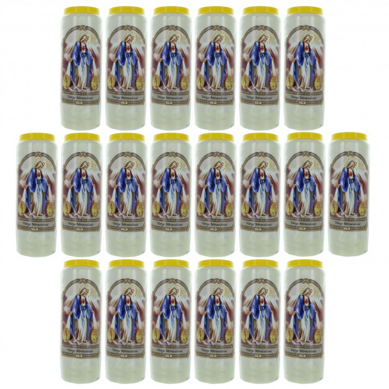 Set di 20 candele Novena della Vergine Miracolosa 17,5 cm