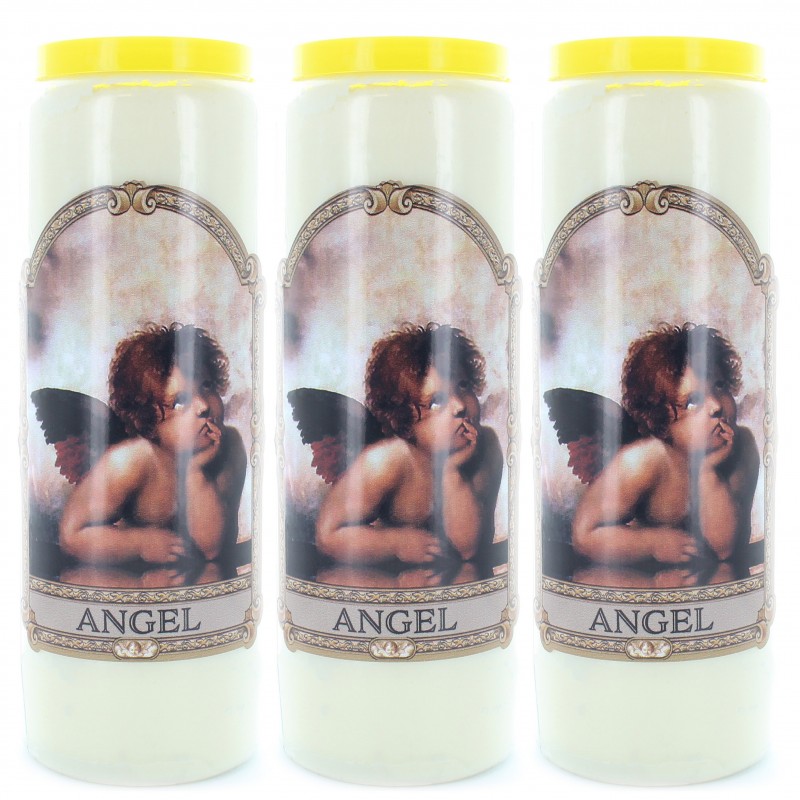 Set of 3 Novena Candles Angel Raphael