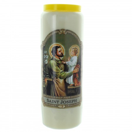 Set of 3 Novena candles of Saint Joseph 17,5cm