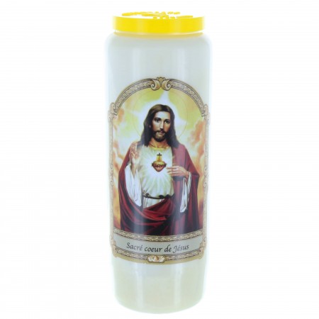 Set di 3 candele da novena Sacro Cuore di Gesù 17,5 cm