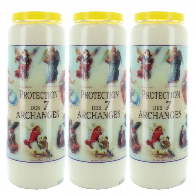 Set di 3 candele della novena dei 7 arcangeli - 17,5 cm