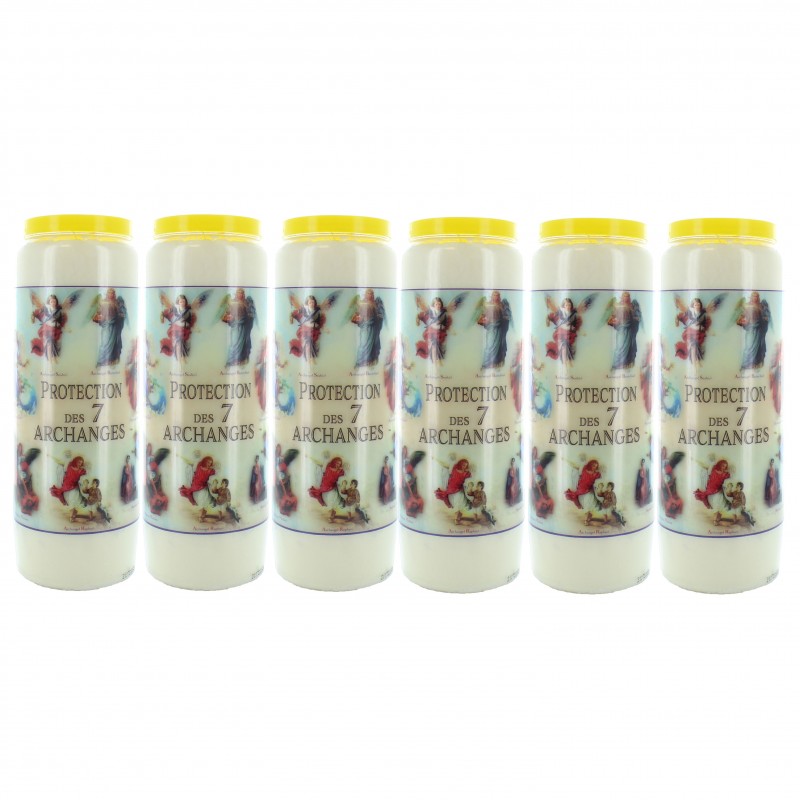 Set di 6 candele della novena dei 7 arcangeli - 17,5 cm
