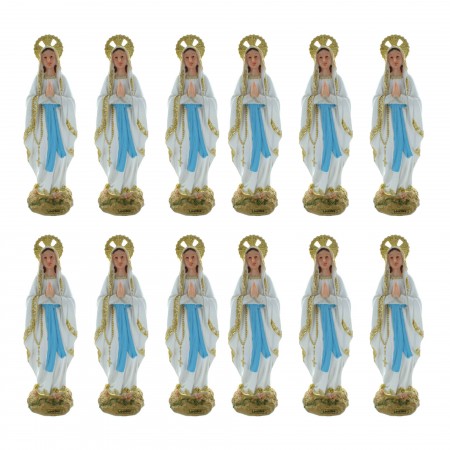 Set of 12 coloured Virgin Mary Statues with a resin halo 31cm