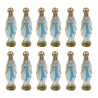 Set di 12 statue colorate della Vergine Maria con aureola in resina 31 cm