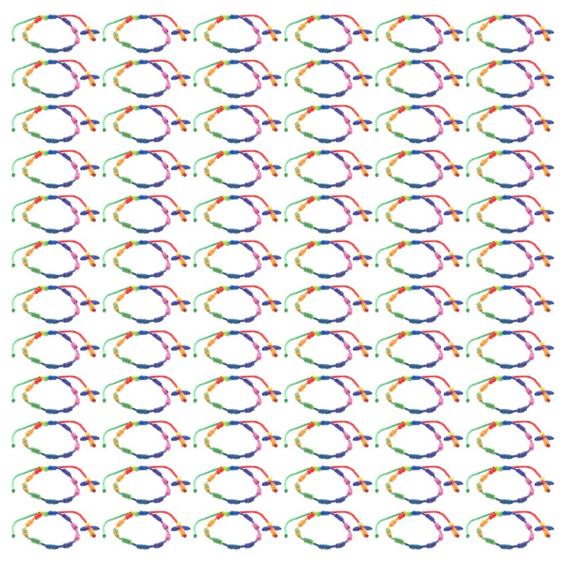 Pack of 72 Multicoloured String Bracelets