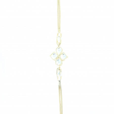 Bracciale placcato oro con croce di zirconi