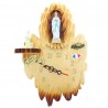 Musical clock of the Apparition of Lourdes in wood
