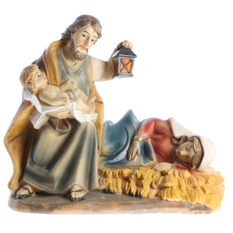 Statue Sainte Famille avec Marie qui dort en résine 10cm