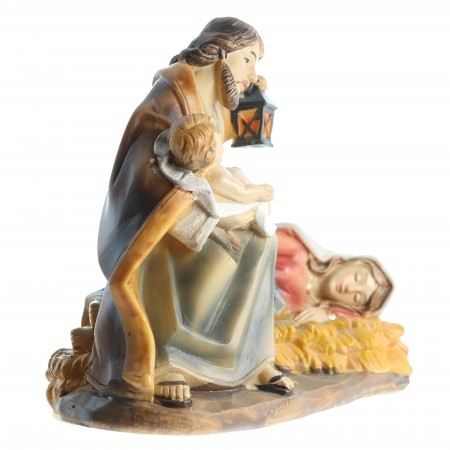 Statua Sacra famiglia con Maria che dorme in resina 10cm