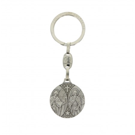 key ring of the Archangels Saint Michel, on the reverse Saint Raphaël and Saint Gabriel