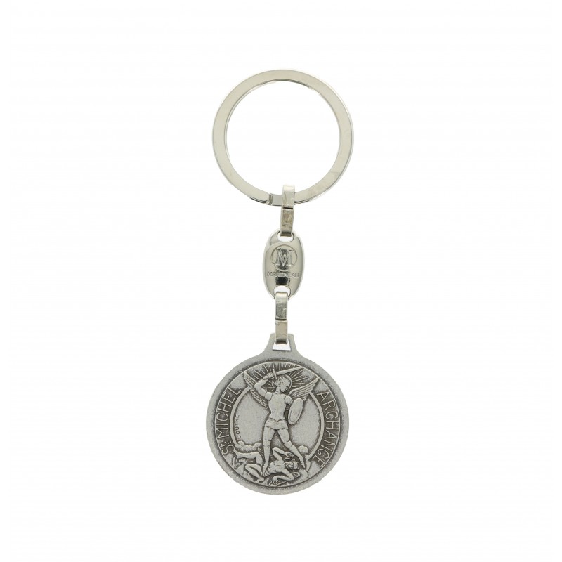 key ring of the Archangels Saint Michel, on the reverse Saint Raphaël and Saint Gabriel