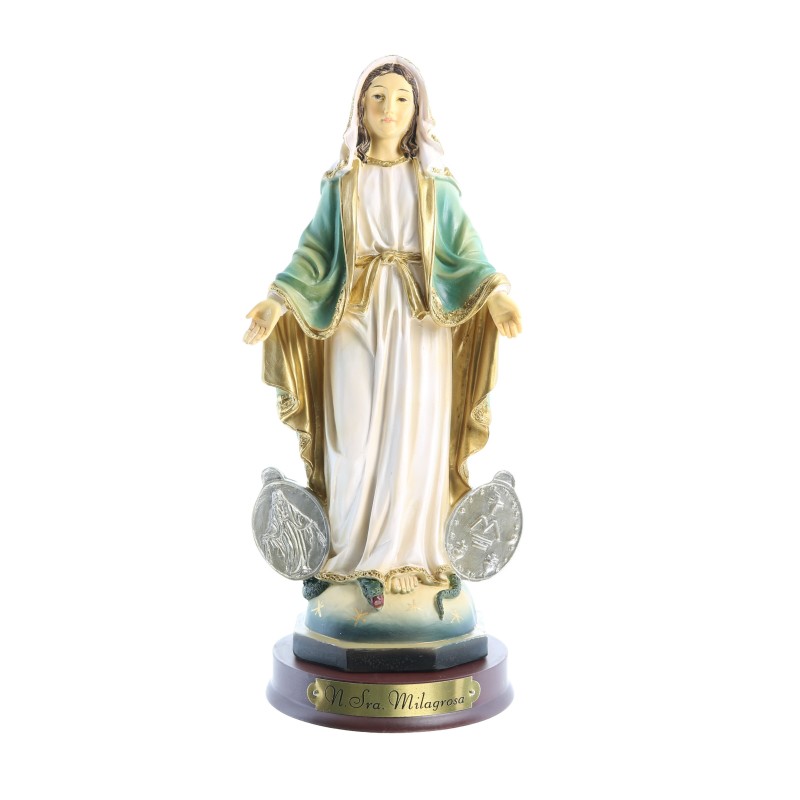 Statua della Vergine Miracolosa 22 cm in resina