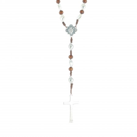 Ex Voto rosary in rope and brown wood