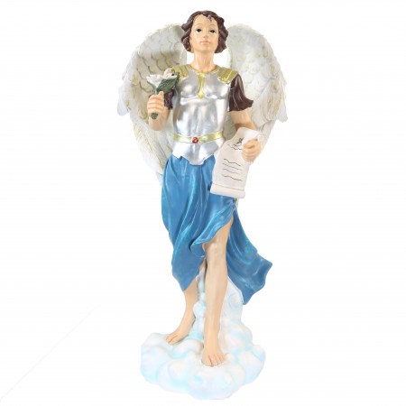 Statue d'Ange priant en résine avec une croix en strass 7cm