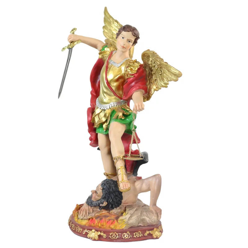Statua di San Michele in resina 60 cm