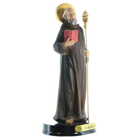 Statua di San Benedetto in resina 22 cm