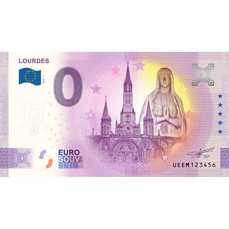 Image du Billet 0€ souvenir Lourdes 2023 - Recto HD