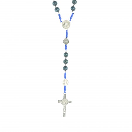 Chapelet de Saint Benoit en corde bleue