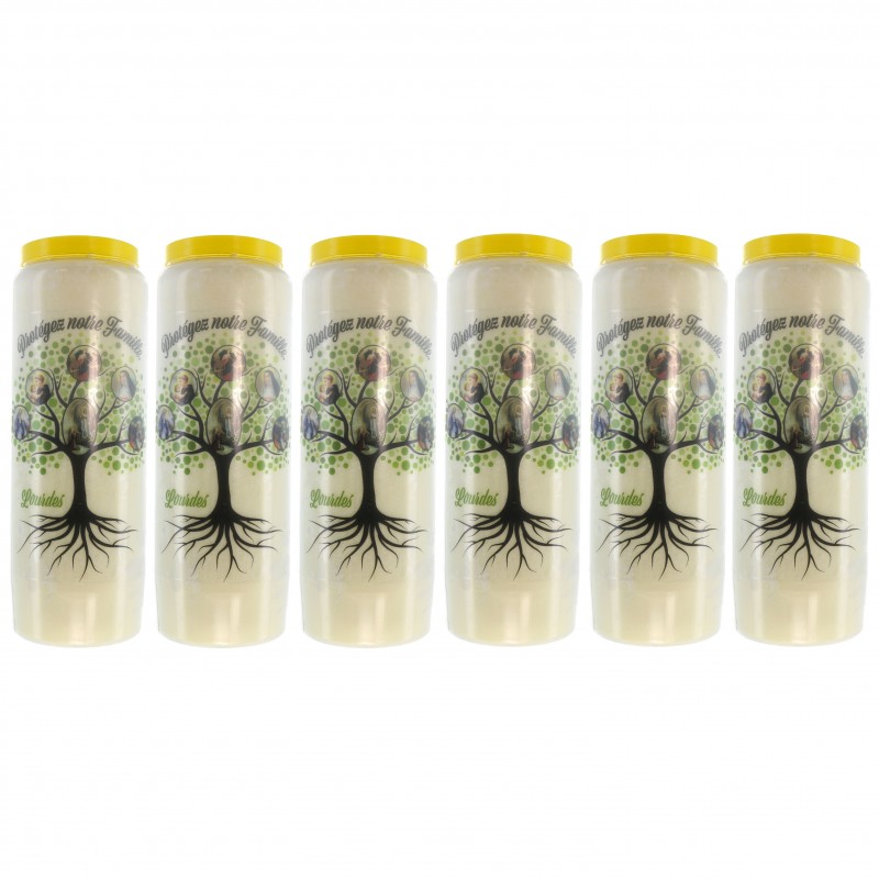 Set di 6 candele Novena Albero della vita protettore 17,5 cm