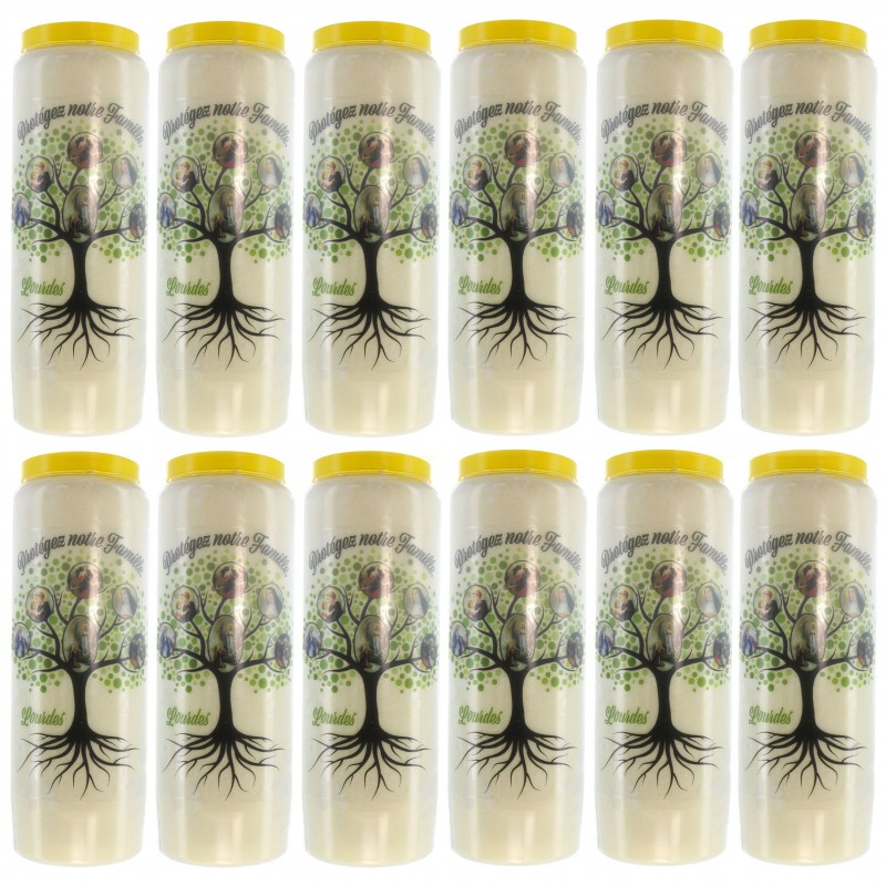Set di 12 candele Novena Albero della vita protettore 17,5 cm