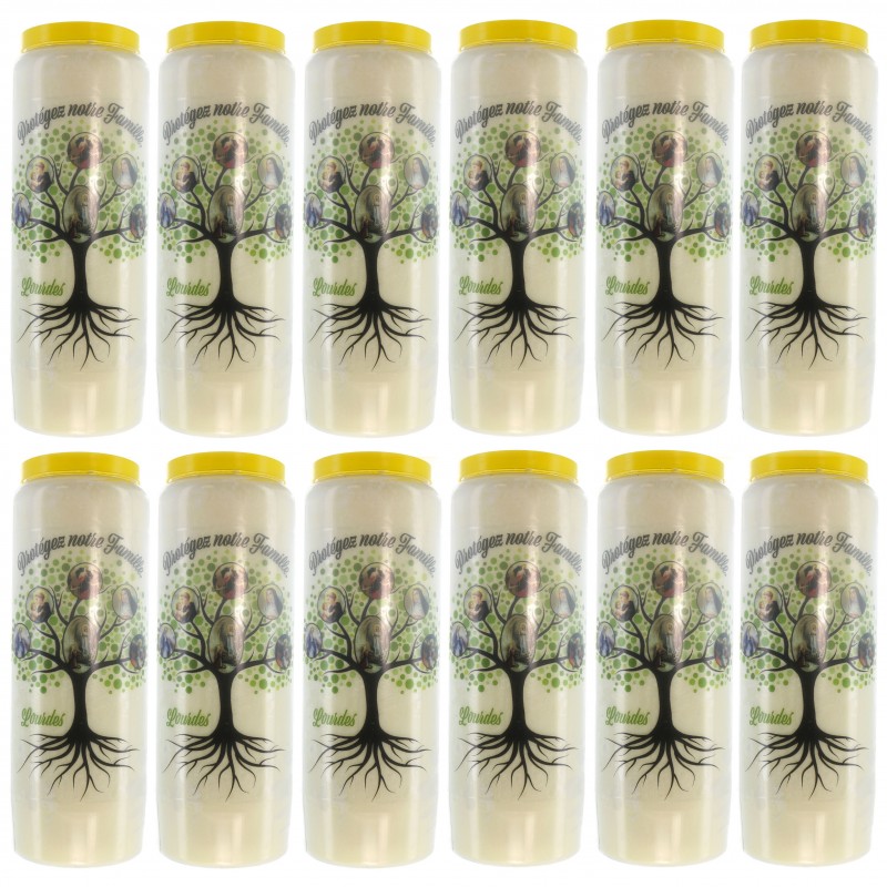 Set of 12 Novena candles Tree of Life protector 17,5cm