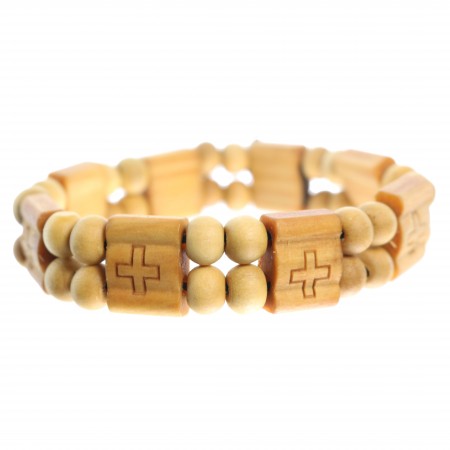 Wooden bracelet with facets