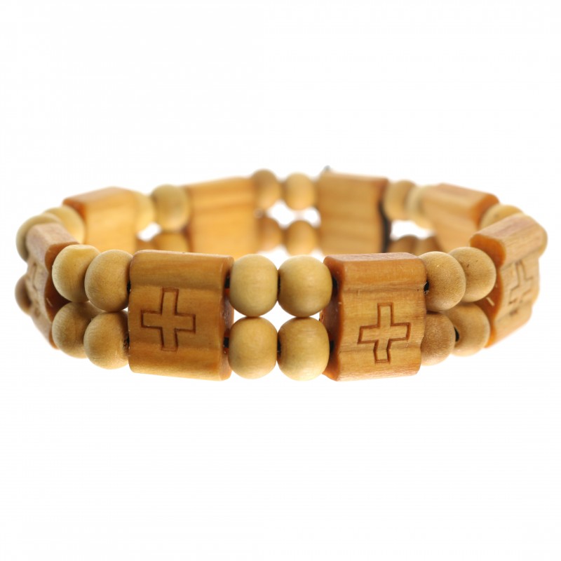 Wooden bracelet with facets