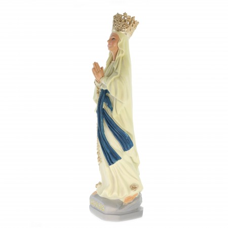 Statue de Notre Dame de Lourdes couronnée en résine de 25cm