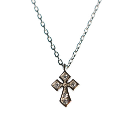 Croix Pendentif Vintage En Argent Sterling Des Années 70 Avec Chaîne - Bijou Rétro