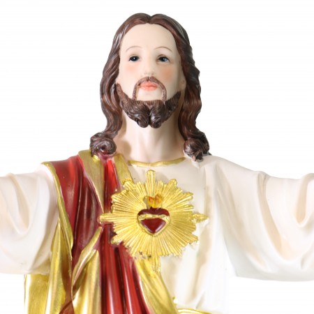 Statua in resina di 60 cm del Sacro Cuore di Gesù