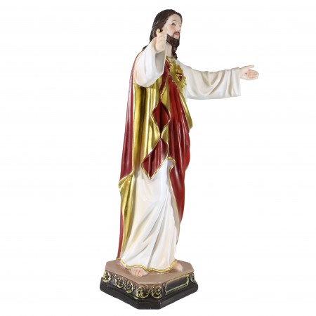 Statue Sacré Coeur de Jésus de 60cm en résine