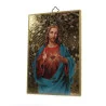 Cornice in legno del Sacro Cuore di Gesù su sfondo a mosaico