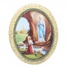 Magnet de l'Apparition de Lourdes de forme ovale
