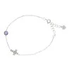 Bracciale in argento con croce e tondo blu e bianco con strass