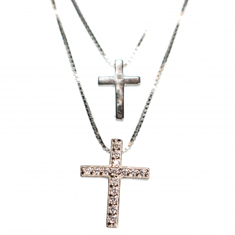 Double Cross Onyx Necklace - Susan Shaw