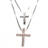 Collier double chaine avec 2 croix