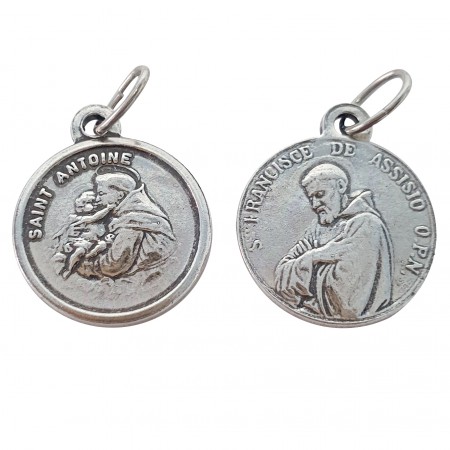 Medaglia di Sant'Antonio in metallo argentato