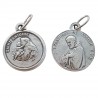 Belle Médaille de Saint Antoine et Saint François en métal argenté