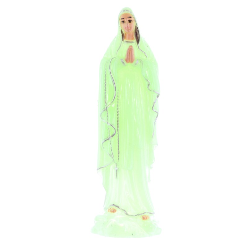 Statua luminosa di Madonna di Lourdes 15 cm in resina