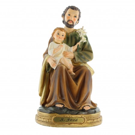 Statue de Saint Joseph assis de 30cm en résine